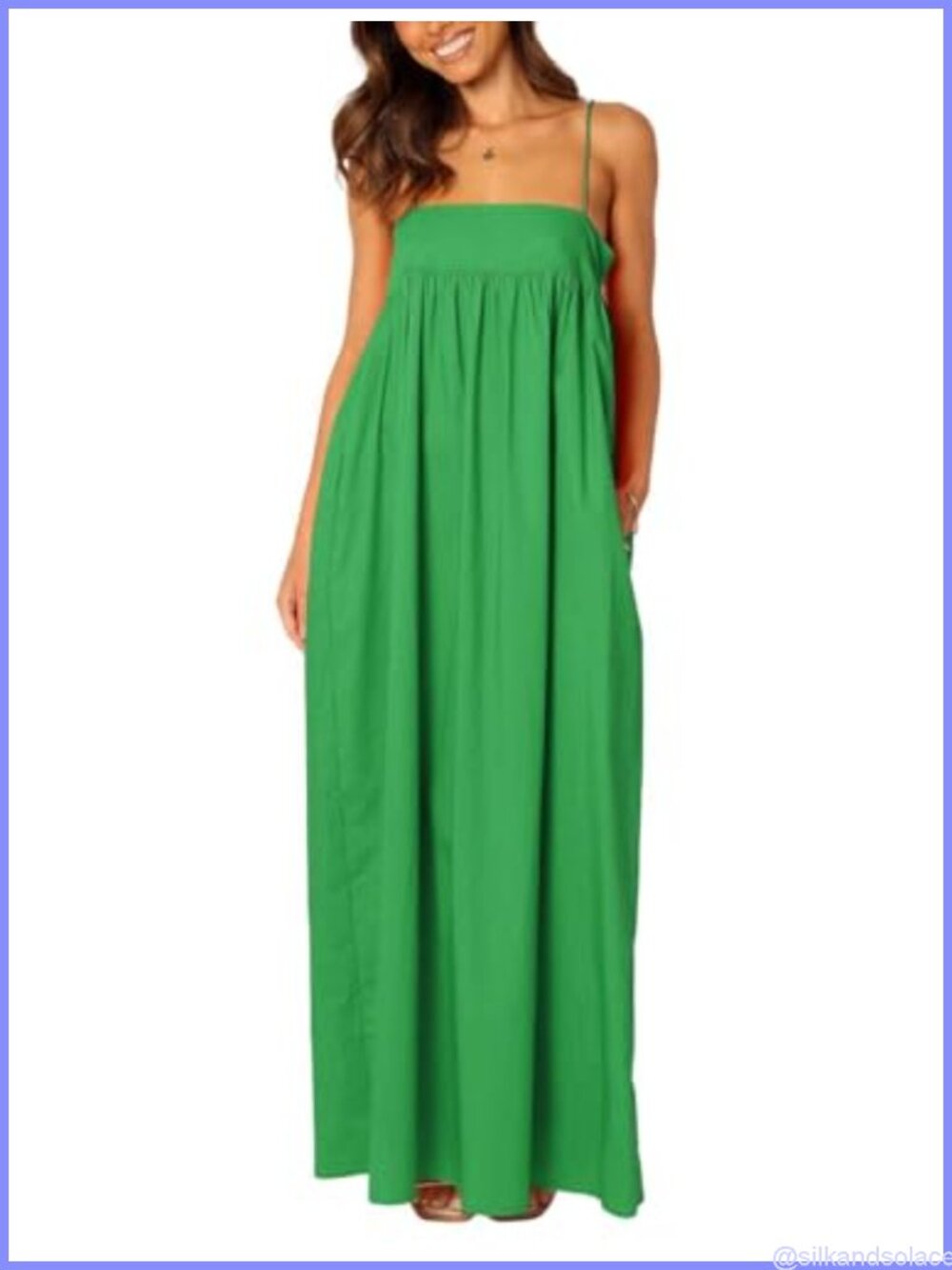 Backless Spaghetti Strap Maxi Dress with Pockets